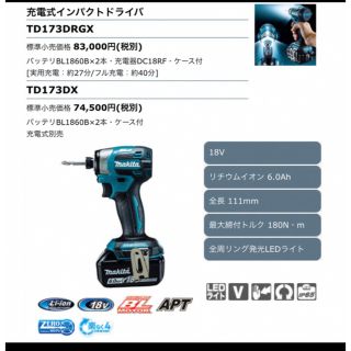 マキタ(Makita)のTD173DRGXB新品未使用品(工具/メンテナンス)