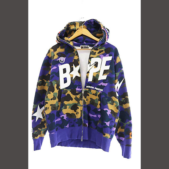 A BATHING APE(アベイシングエイプ)のアベイシングエイプ ×ヘロンプレストン 1ST カモ シャーク パーカー S メンズのトップス(パーカー)の商品写真