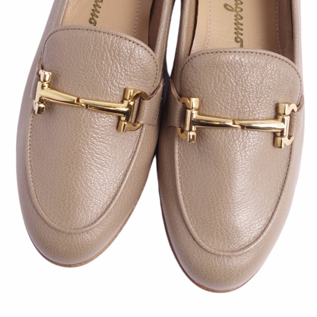 未使用 マイ フェラガモ My Ferragamo パンプス ローファー フラットパンプス ホースビット レザー シューズ レディース 7M(24.5cm相当) ベージュ