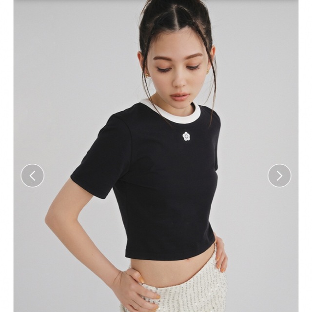 Lily Brown(リリーブラウン)の【LILY BROWN×MARY QUANT】バリエーションクロップドTシャツ レディースのトップス(Tシャツ(半袖/袖なし))の商品写真