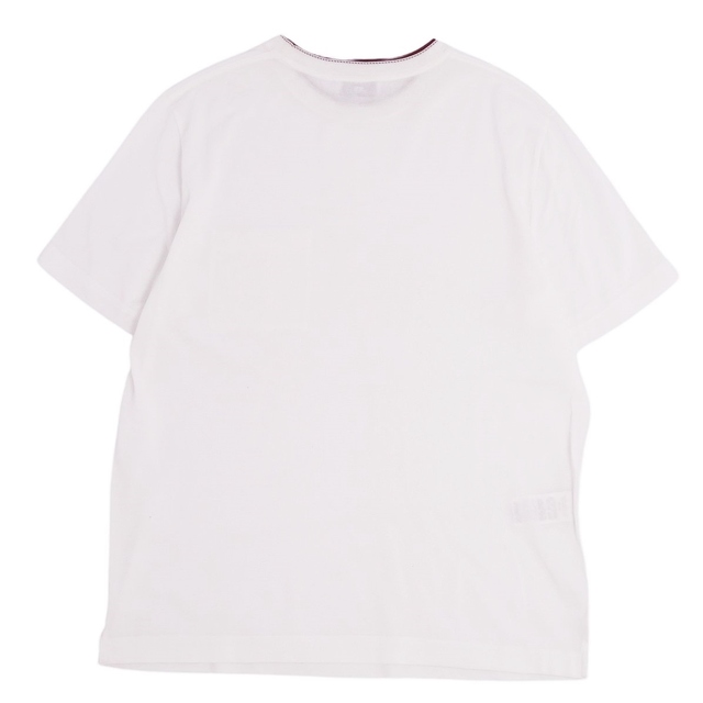 美品 エルメス HERMES Tシャツ カットソー 半袖 ショートスリーブ 鹿の子 Hロゴ刺繍 コットン トップス メンズ M ホワイト