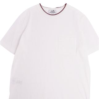 未使用 エルメス 22SS スーパーH レザーパッチ 半袖Ｔシャツ メンズ カーキ XS カットソー HERMES