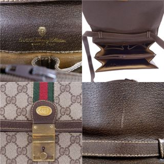 Vintage グッチ GUCCI バッグ ショルダーバッグ GG柄 シェリーライン レザー カバン 鞄 レディース イタリア製 ベージュ/ブラウン