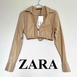 ザラ(ZARA)の【新品タグ付き】クロップド オープンバック トップス(シャツ/ブラウス(半袖/袖なし))