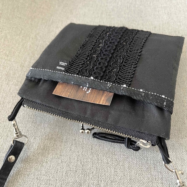 【帆布】インド刺繍リボンのお財布ポシェット