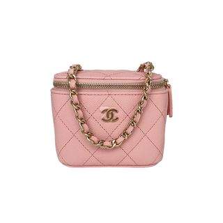 シャネル(CHANEL)のシャネル CHANEL ミニバニティケース AP1340 ピンク ゴールド金具 キャビアスキン レディース ショルダーバッグ(ショルダーバッグ)