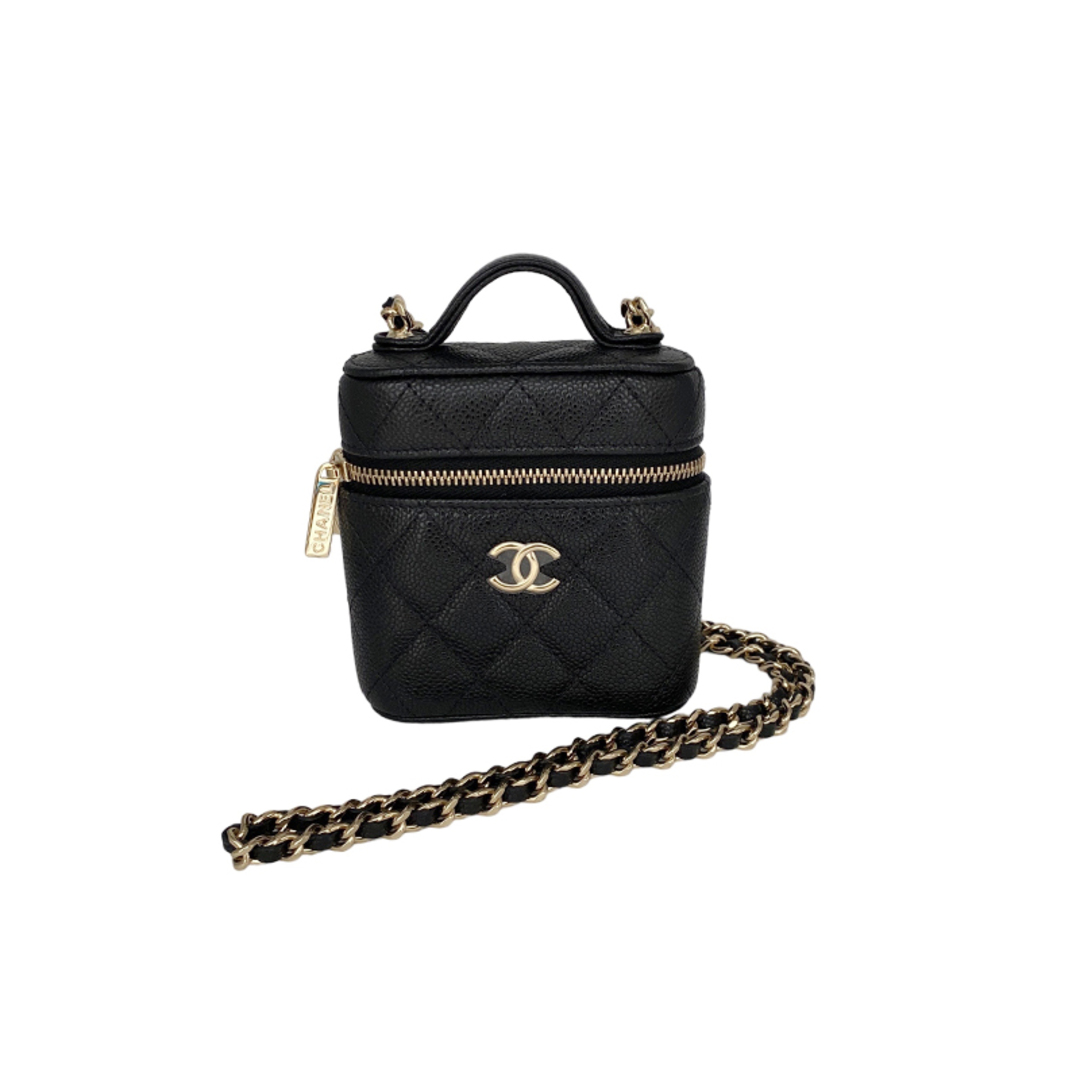 CHANEL(シャネル)のシャネル CHANEL スモールバニティケース AP2503 ブラック ゴールド金具 キャビアスキン レディース ショルダーバッグ レディースのバッグ(ショルダーバッグ)の商品写真