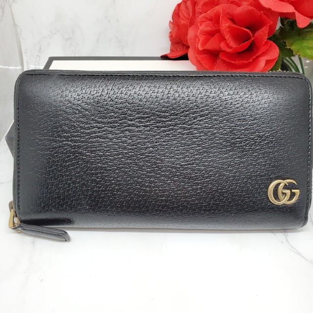 Gucci - 【美品】 GUCCI グッチ ラウンドファスナー 長財布 財布 GG