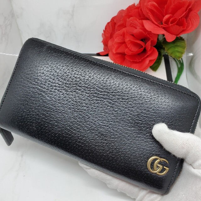 Gucci - 【美品】 GUCCI グッチ ラウンドファスナー 長財布 財布 GG