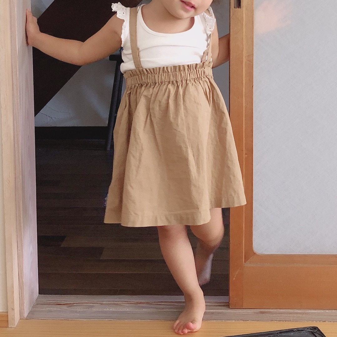 RAG MART(ラグマート)の◎ RAG MART キャメルスカート　 キッズ/ベビー/マタニティのキッズ服女の子用(90cm~)(スカート)の商品写真