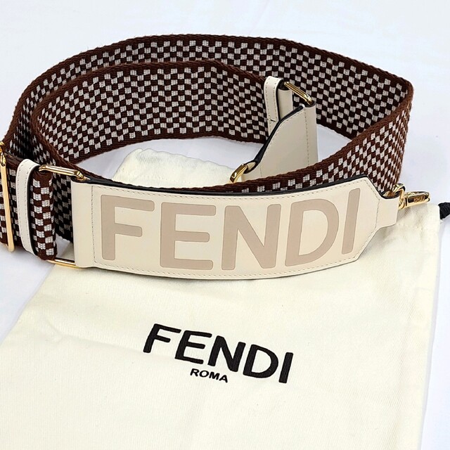 フェンディ FENDI ストラップユー ロゴ マルチカラー ホワイト×ブラウン 9