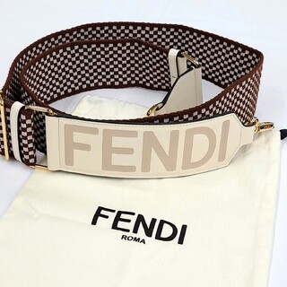 フェンディ FENDI ストラップユー ロゴ マルチカラー ホワイト×ブラウン