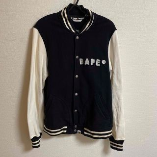 A BATHING APE　 エイプ　スエットスタジャン　グレー　Lサイズ