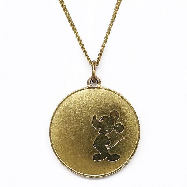 Disney(ディズニー)のディズニー ミッキー ゴールド メダル ペンダント ネックレス 238 レディースのアクセサリー(ネックレス)の商品写真