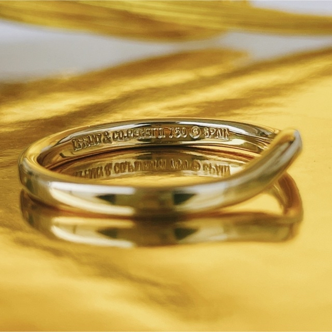 Tiffany & Co. - AU750 TIFFANY&Co. カーブドバンドリング V字 ...