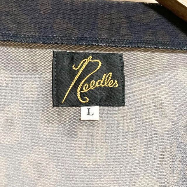 Lサイズ!Needles ポリメッシュVネックレオパードカーディガン