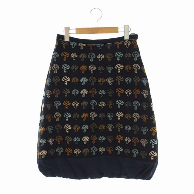 シルバーピーチ 美品✨ミナペルホネン pallo タックスカート 膝丈