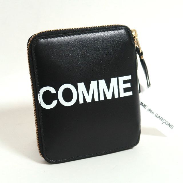 ファッション小物専用 COMME des GARCONS ヒュージ ロゴ 黒  財布 ポーチ