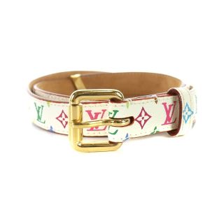 ルイヴィトン(LOUIS VUITTON)のルイヴィトン モノグラムマルチカラー サンチュール キャレ ベルト ブロン(ベルト)