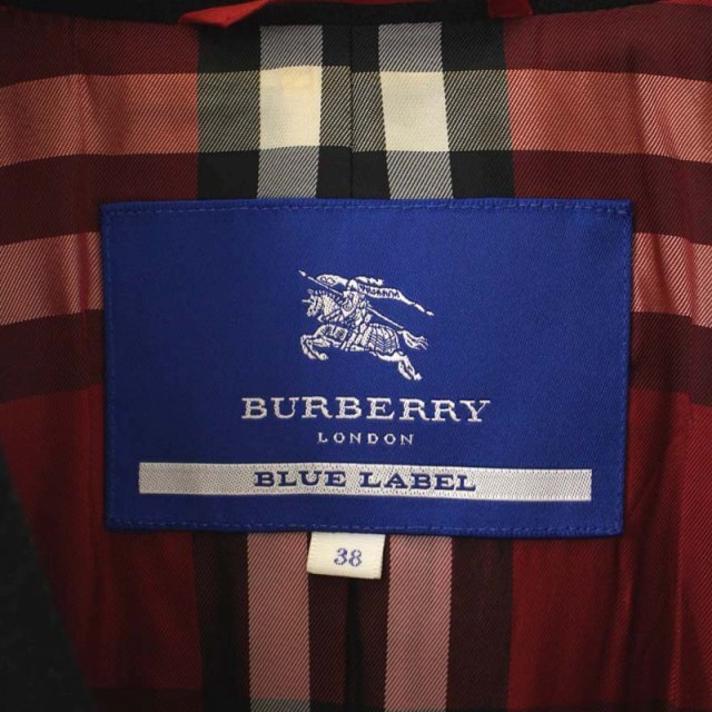 BURBERRY BLUE LABEL(バーバリーブルーレーベル)のバーバリーブルーレーベル 裾プリーツ Pコート ピーコート ロング 38 レディースのジャケット/アウター(ピーコート)の商品写真