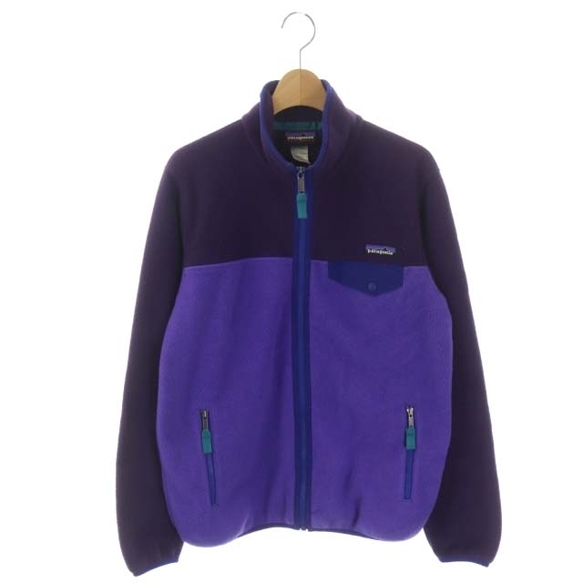 パタゴニア フリースジャケット アウター ロゴワッペン ジップアップ S 紫 青
