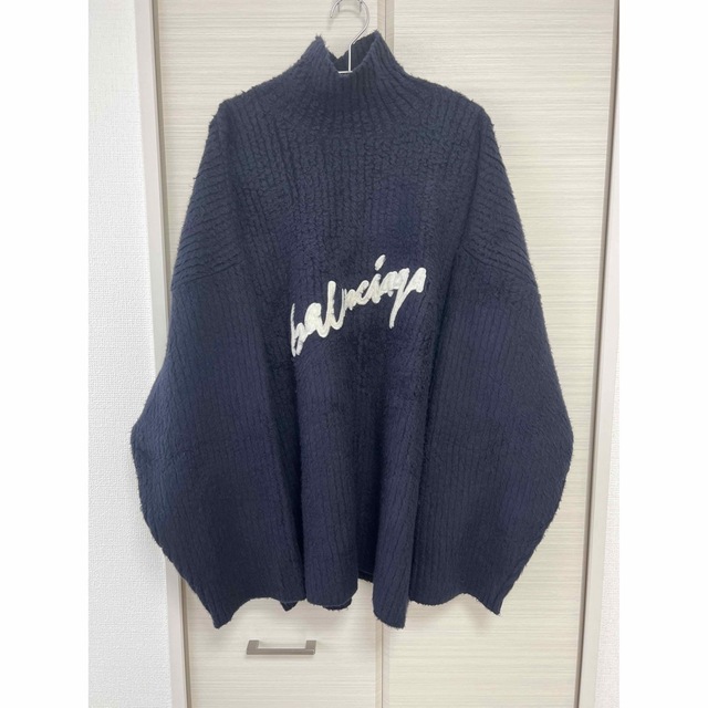BALENCIAGA 20aw フロントロゴ ハイネック ニット-