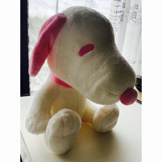 スヌーピー(SNOOPY)の【美品】ピンクホワイトのスヌーピーぬいぐるみ(ぬいぐるみ)