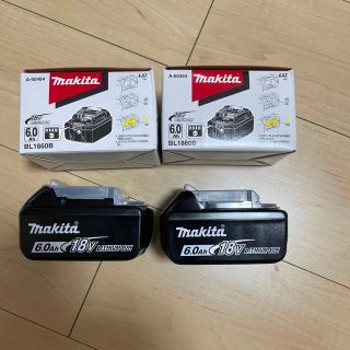 マキタ(Makita)のマキタ　純正バッテリ2個　BL1860B 18V 6.0Ah 新品未使用品(工具)