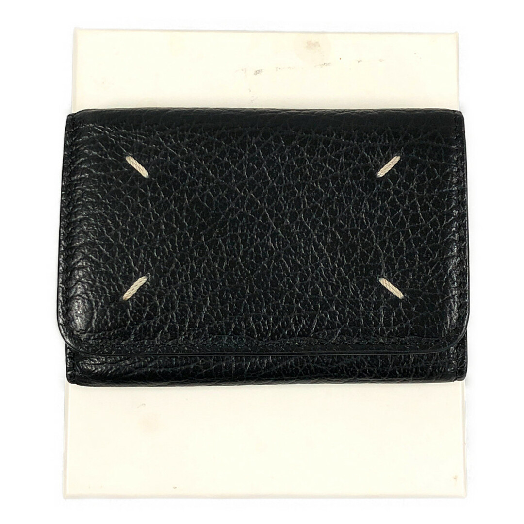 Maison Margiela メゾン マルジェラ Mod.S56UI0212 TRIFOLD MINI WALLET 三つ折り財布 ブラック 正規品 / 30893