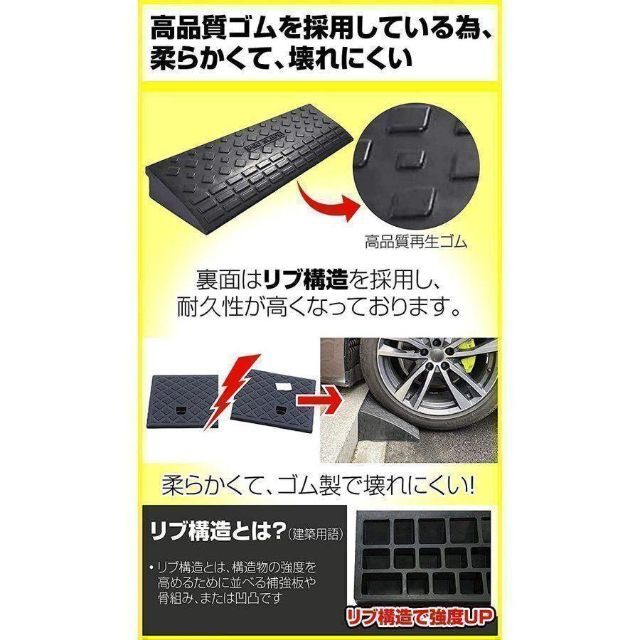 段差 スロープ プレートゴム製 段差プレートハイステップ 4個セット 597