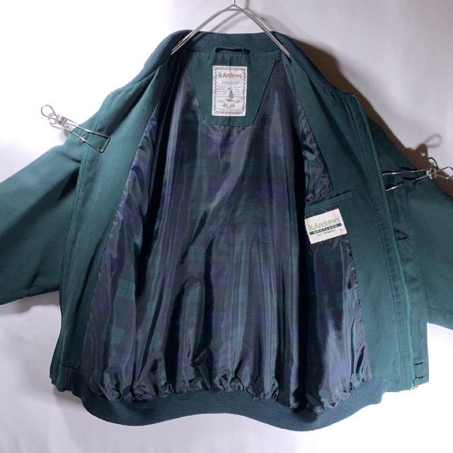 St.Andrews(セントアンドリュース)の古着 St.Andrews フェイクスエード 短丈 スイングトップ ブルゾン 緑 メンズのジャケット/アウター(ブルゾン)の商品写真