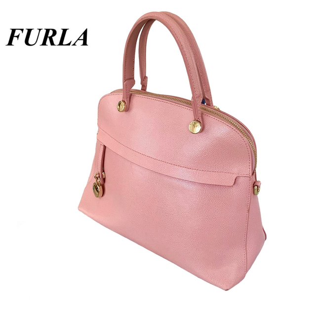 美品 FURLA フルラ パイパー 2way チャーム ショルダーバッグ