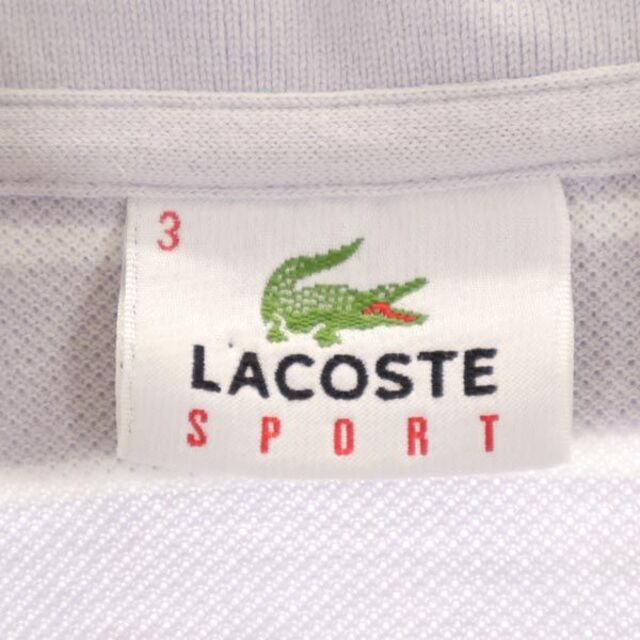 LACOSTE   ラコステ 鹿の子 ボーダー柄 半袖 ポロシャツ 3 ライト