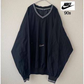 ナイキ(NIKE)のNIKE 90s 銀タグ　ナイロンプルオーバー　ナイロントップス　黒　トレーナー(ナイロンジャケット)