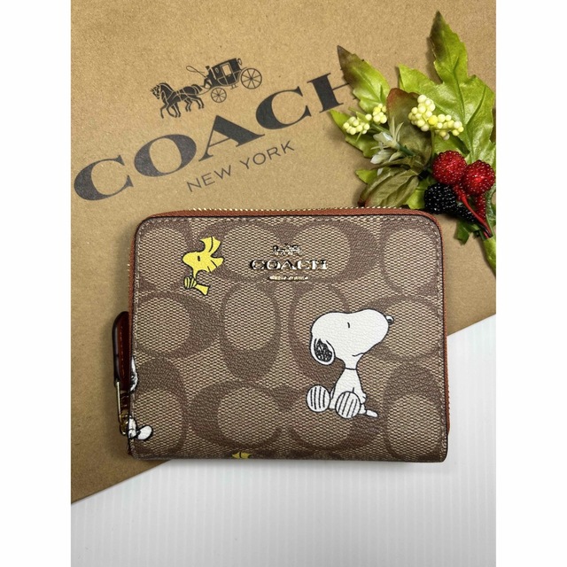 coach×ウッドストック 二つ折りウォレット - 折り財布