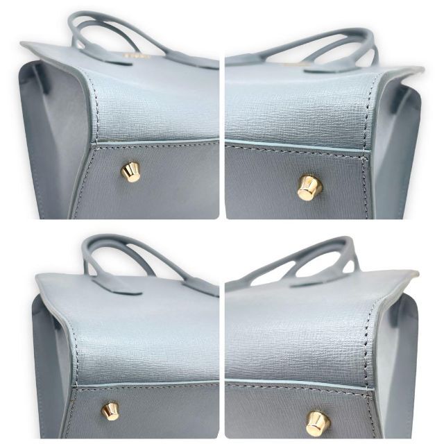 FURLA フルラ 2way 水色 ライトブルー ショルダーバッグ ハンドバッグ-