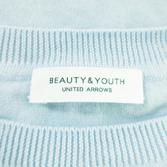 BEAUTY&YOUTH UNITED ARROWS(ビューティアンドユースユナイテッドアローズ)のB&Yユナイテッドアローズ カットソー ニットソー 七分袖 シアー ドット 水色 レディースのトップス(その他)の商品写真