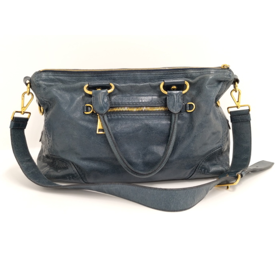 PRADA - PRADA 2WAY ショルダーバッグ レザー ブルー BL0678の PRADA - PRADA 2WAY ショルダーバッグ レザー ブルー BL0678の