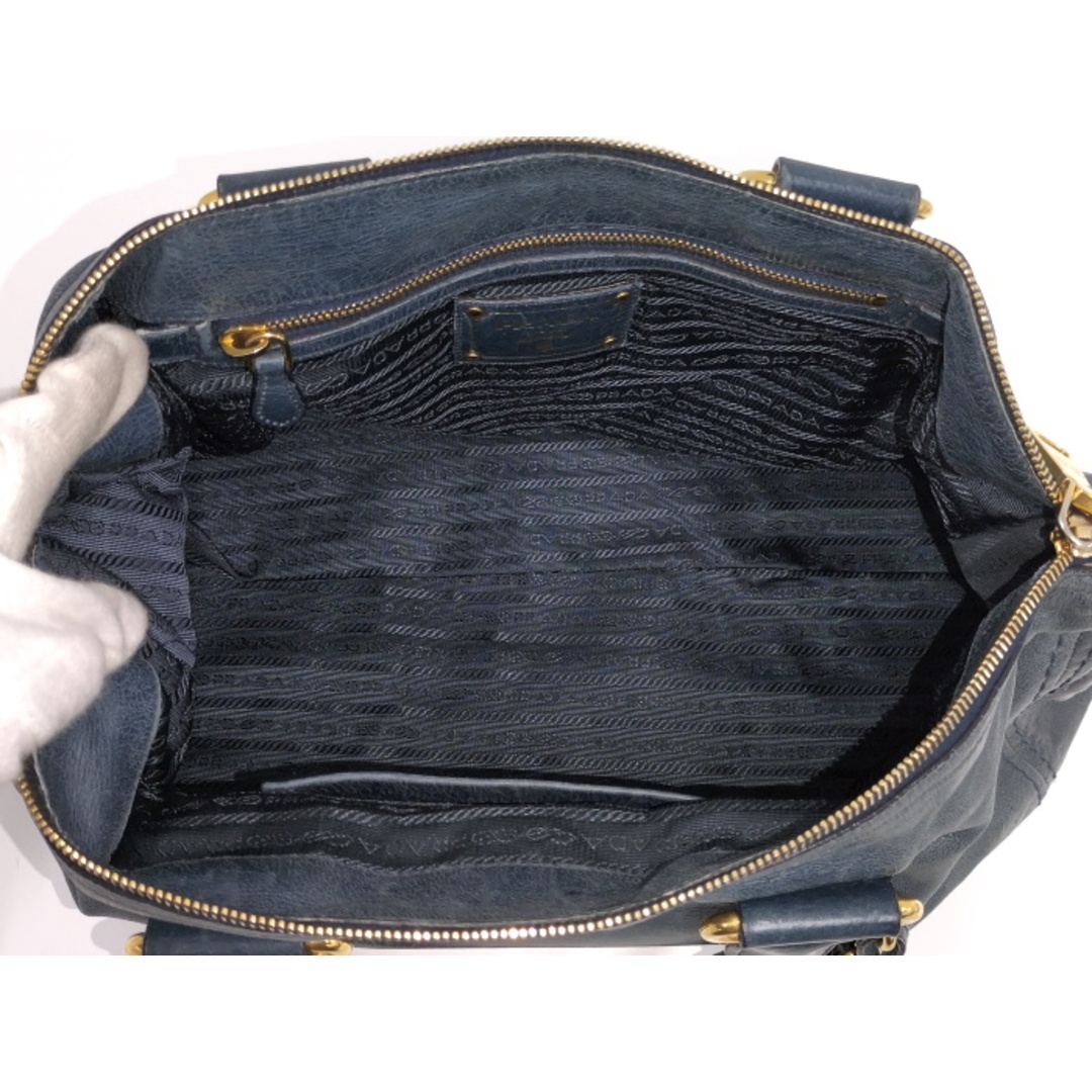 PRADA - PRADA 2WAY ショルダーバッグ レザー ブルー BL0678の PRADA - PRADA 2WAY ショルダーバッグ レザー ブルー BL0678の