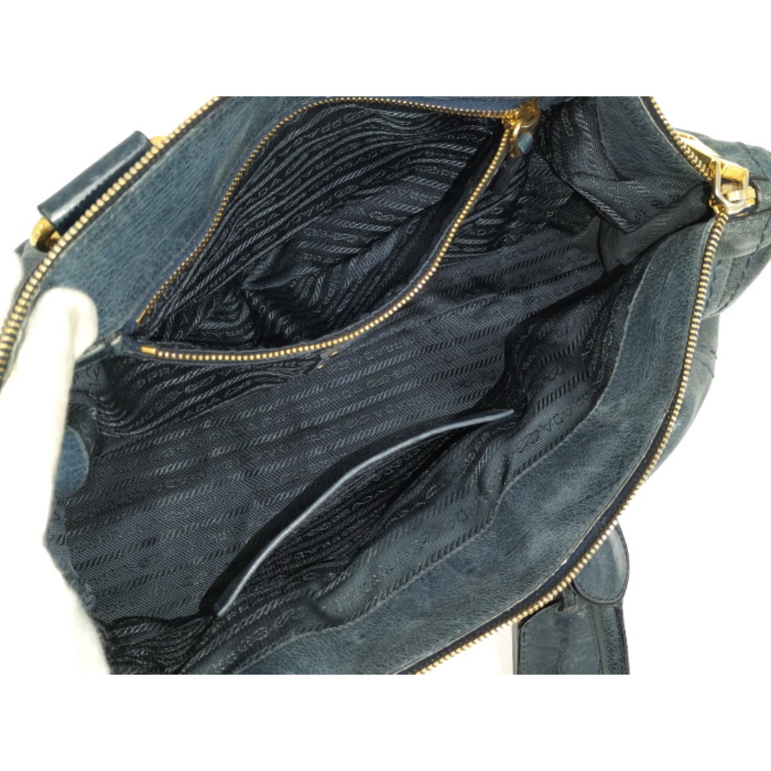 PRADA - PRADA 2WAY ショルダーバッグ レザー ブルー BL0678の PRADA - PRADA 2WAY ショルダーバッグ レザー ブルー BL0678の