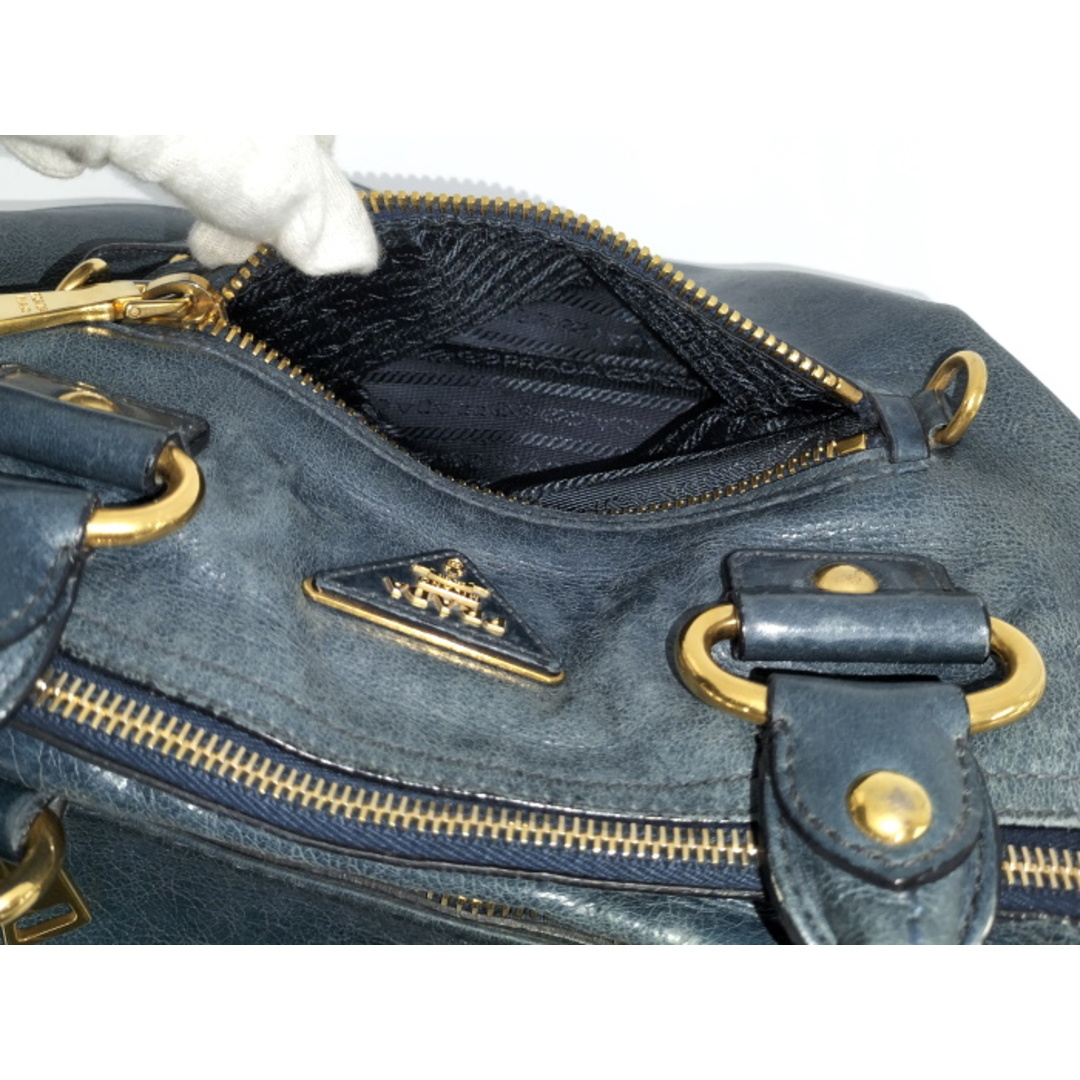 PRADA - PRADA 2WAY ショルダーバッグ レザー ブルー BL0678の PRADA - PRADA 2WAY ショルダーバッグ レザー ブルー BL0678の