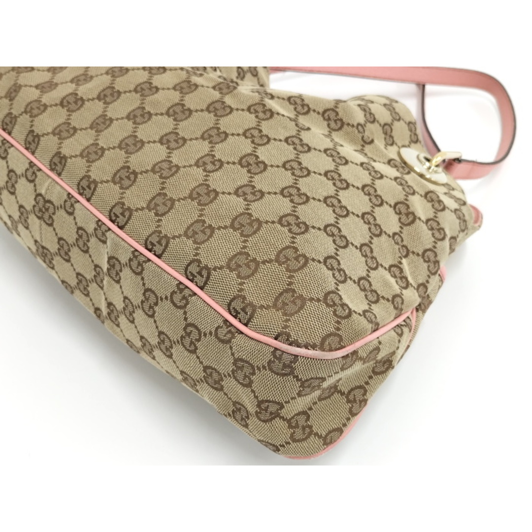 Gucci(グッチ)のGUCCI トートバッグ 手提げ ハンドバッグ GGキャンバス レザー ベージュ レディースのバッグ(トートバッグ)の商品写真