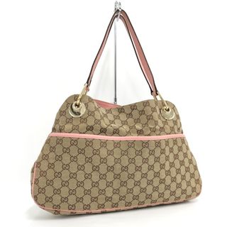 グッチ(Gucci)のGUCCI トートバッグ 手提げ ハンドバッグ GGキャンバス レザー ベージュ(トートバッグ)