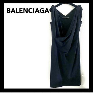 バレンシアガ(Balenciaga)の【超希少】バレンシアガ★ワンピース　ブラック　ノースリーブ　復刻　オールシーズン(ひざ丈ワンピース)