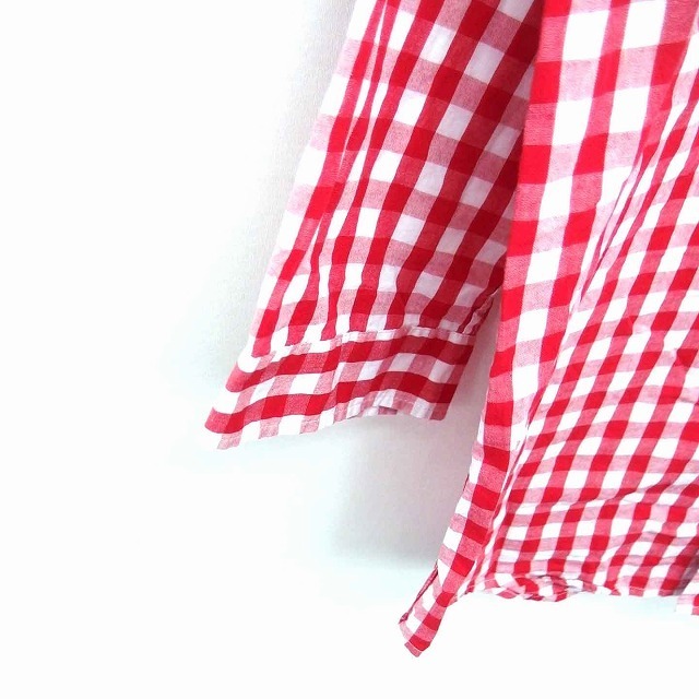 URBAN RESEARCH(アーバンリサーチ)のアーバンリサーチ チェック シャツ カジュアル 薄手 七分袖 40 赤 白 メンズのトップス(シャツ)の商品写真