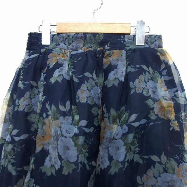 dazzlin(ダズリン)のダズリン dazzlin フレア スカート ロング オーガンジー 花柄 タック レディースのスカート(ロングスカート)の商品写真