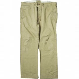 ダブルアールエル(RRL)のRRL ダブルアールエル OFFICERS CHINO TROUSER オフィサーズチノトラウザー 33 ベージュ Double RL パンツ FIELD ボタンフライ ボトムス【中古】【RRL】(チノパン)