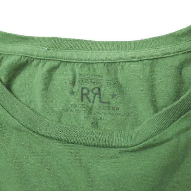 RRL(ダブルアールエル)のRRL ダブルアールエル S/S SOLID TUBE TEE クルーネックチューブTシャツ M グリーン Double RL 半袖 丸胴 ソリッド トップス【中古】【RRL】 メンズのトップス(Tシャツ/カットソー(半袖/袖なし))の商品写真