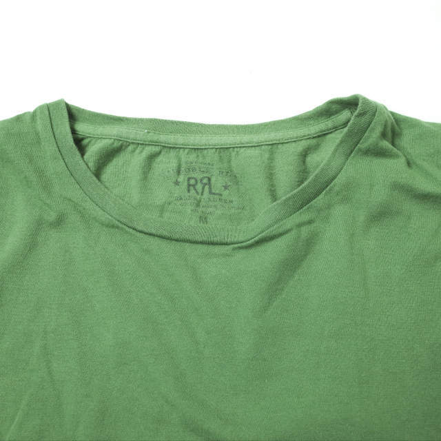 RRL(ダブルアールエル)のRRL ダブルアールエル S/S SOLID TUBE TEE クルーネックチューブTシャツ M グリーン Double RL 半袖 丸胴 ソリッド トップス【中古】【RRL】 メンズのトップス(Tシャツ/カットソー(半袖/袖なし))の商品写真