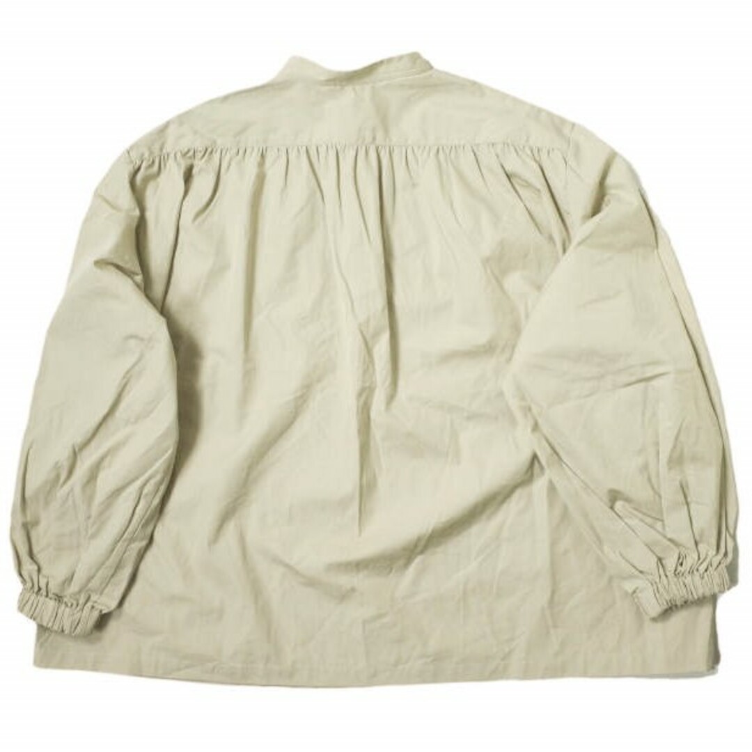 Scye x Drawer サイ ドゥロワー 21SS 別注 日本製 バンドカラープルオーバーシャツ 1221-31423 38 ベージュ SHIRT 長袖 ギャザー タック トップス【中古】【Scye × Drawer】